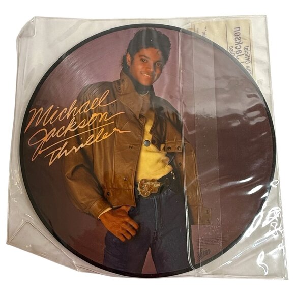 1983 Michael Jackson Thriller Picture Disc Vinyl Record LP Hype Sticker Tested - Picture 7 of 10
